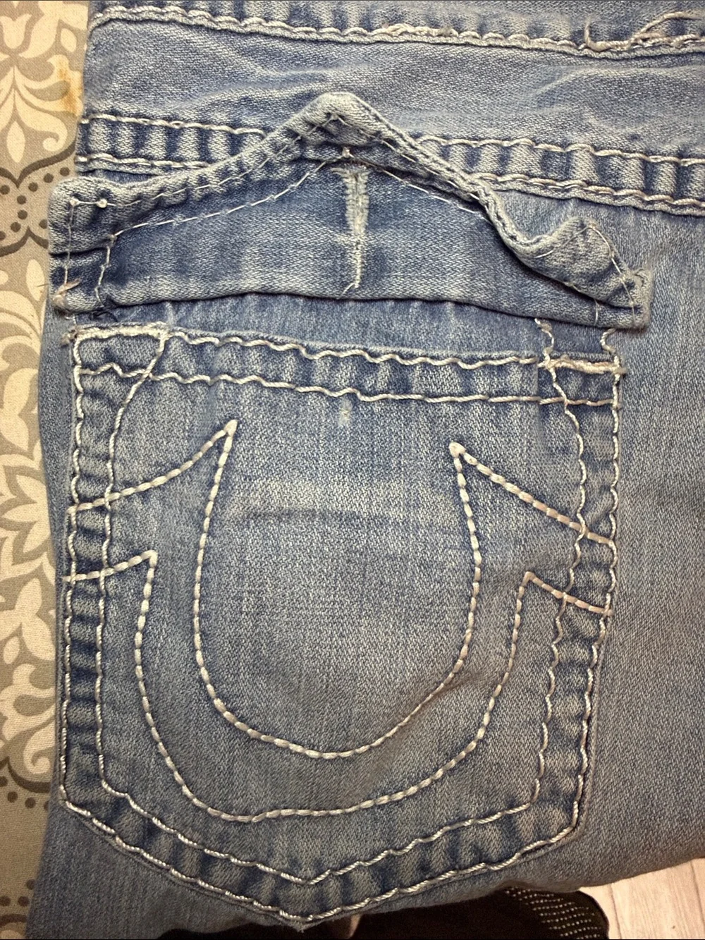 True Religion World Tour Made USA Jeans Men's 38x33 Flap Pocket Y2K